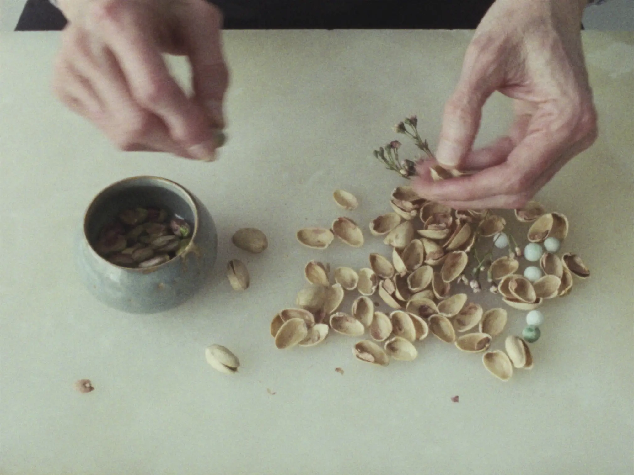 Vessels for a Film, Part III — Pistachios, 2023. Arrêt sur image / film still